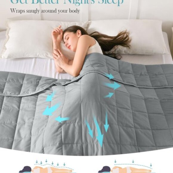 Cooling Weighted Blanket 10 LB Multi Sizes - Grey - Picture 3 of 7